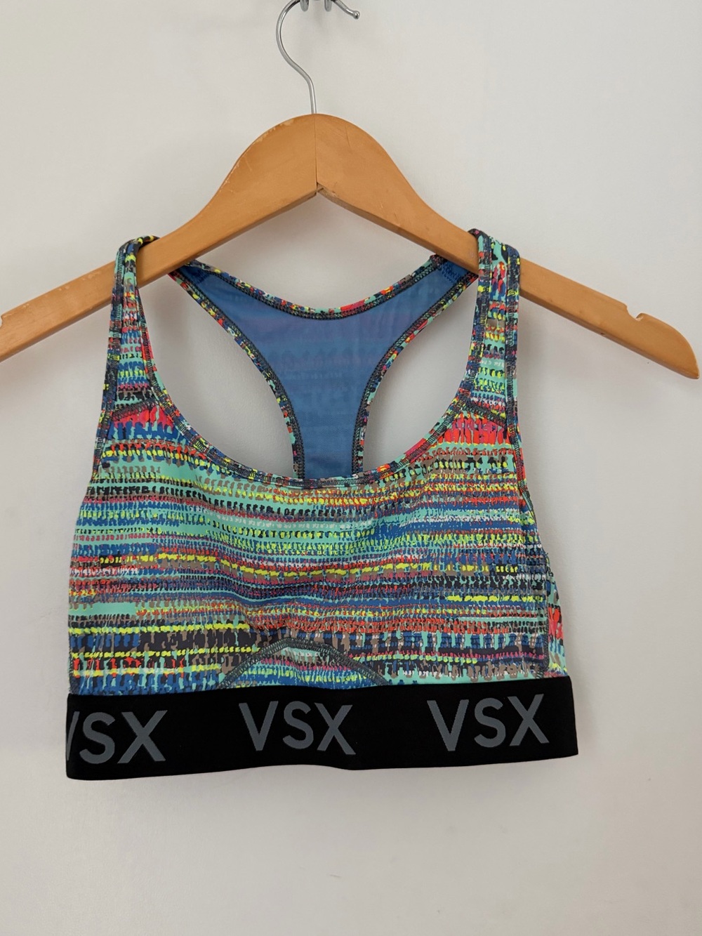 Victoria's Secret VSX Sports Bra The Player Racerback Colorful Wireless Medium